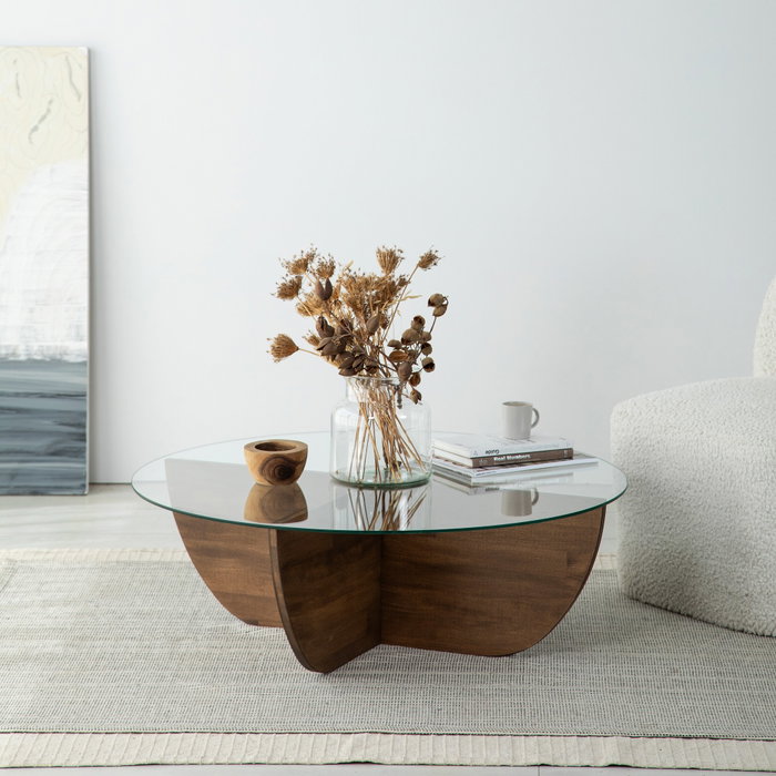 Hanah Home Lily Wood - Walnut Mesa de centro Hanah Home Lily Wood - Walnut Mesa de centro